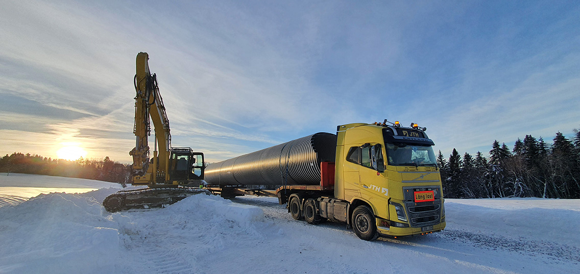 Transport av PE-kulverter | Over hele landet | Brødrene Dahl