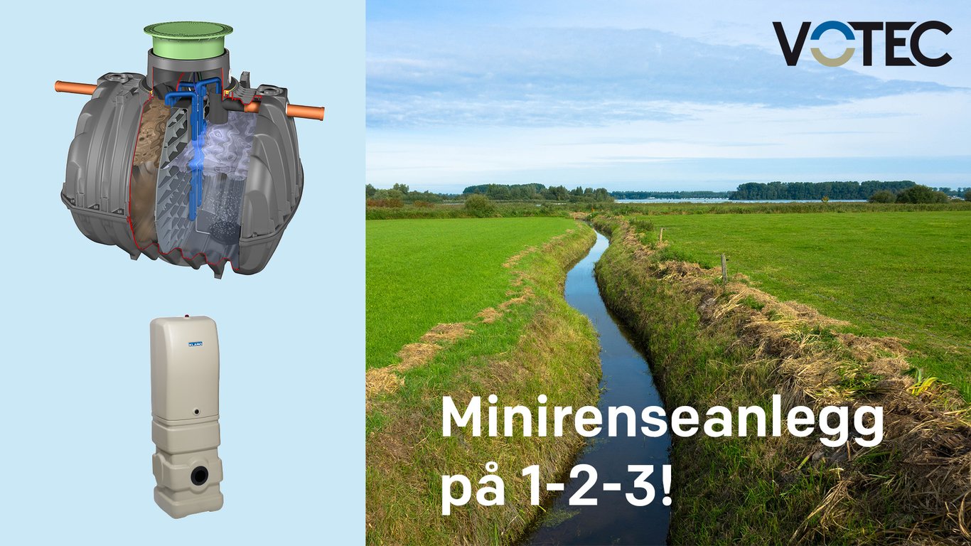 Møt myndighetenes krav med vårt VOTEC minirenseanlegg i resirkulert plast